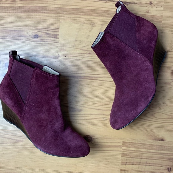 Sole Society Shoes - Sole Society Maroon Addison Wedge Booties sz. 9.5